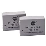 DSTE 2-Pack Ersatz Batterie Akku Kompatibel für NB-7L und PowerShot G10 G11 G12 SX30 is Digital Kamera