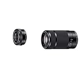Sony SELP1650 Standard-Zoom-Objektiv (16-50 mm, F3.5–5.6) schwarz & SEL-55210 Tele-Zoom-Objektiv (55-210…