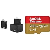 GoPro Dual-Akkuladegerät + 2 Enduro-Akkus & SanDisk Extreme microSDXC UHS-I Speicherkarte 256 GB + Adapter…