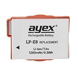 ayex LP-E8 Li-Ion-Akku für z.B. für Canon EOS 700D, 650D, 600D, 550D – Leistungsstark, zuverlässig und…