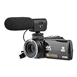 Andoer Videokamera 4K Camcorder, Vlogging Kamera für YouTube, 18X Digitalzoom, 3,0'' IPS Touchscree…
