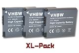 vhbw 3X Akku kompatibel mit Canon IXUS 132, 135, 155, 150, 125, 127, 130, 137, 133, 147, 125 HS, 140,…
