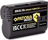 PATONA Protect Akku EN-EL15c 2400mAh mit NTC-Sensor und V1 Gehäuse - Kompatibel mit Akku Nikon Z5 Z6…