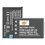 (2-Pack) NP-20 DSTE Ersatz Batterie Akku Kompatibel für Casio Exilim EX-S100WE EX-S1PM EX-S2 EX-S20…
