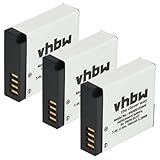 vhbw 3X Akku kompatibel mit Panasonic Lumix DC-GX800K, DC-GX800, DC-GX850, DC-GX880 Kamera (600 mAh,…