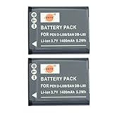 DSTE 2-Pack Ersatz Batterie Akku for Pentax D-LI88 Optio H90 P70 P80 W90 WS80 TOSHIBA PX1686 PX1686E-1BRS…