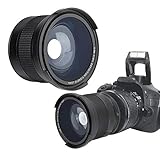 Dpofirs 58MM 0.35X Fisheye Superweitwinkelobjektiv für SLR DSLR Kamera Schwarz, Fisheye Objektiv Kompatibel…