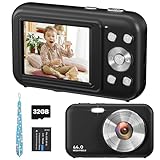 Digitalkamera Fotokamera, FHD 1080P 44MP Kinder Kompaktkamera mit 32GB Karte, Wiederaufladbare Digital…