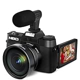 Digitalkamera, 4K NBD Videokameras zum Fotografieren für YouTube mit WLAN, 3,0-Zoll-180°-IPS-Bildschirm,…