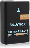 Blumax Akku 1100mAh ersetzt Nikon EN-EL14 EN-EL14a D5300 D5100 D5300 D5500 D3100 D3200 D3300 D3400 P7800…