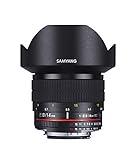 Samyang 14/2,8 Objektiv DSLR Nikon F AE manueller Fokus automatischer Blendenring Fotoobjektiv, Weitwinkelobjektiv…