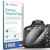 smartect Schutzglas [3 Stück, Klar] kompatibel mit Canon EOS 2000D, HD Schutzfolie Anti-Kratzer, Blasenfrei,…