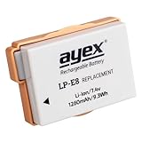 ayex LP-E8 Li-Ion-Akku - Für z.B. Canon EOS 700D, 650D, 600D, 550D, Leistungsstark, zuverlässig und…