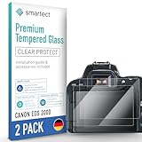 smartect Schutzglas [2 Stück, Klar] kompatibel mit Canon EOS 200D, HD Schutzfolie Anti-Kratzer, Blasenfrei,…