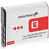 Fosmon Akku für Sony NP-BG1 NP-FG1 Kamera Ersatzakku [3,7 V / 1400 mAh], Li-Ion Batterie für Sony Cyber-Shot…