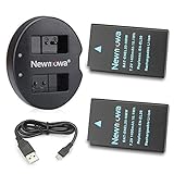 Newmowa Ersatz Akku EN-EL20 (2er Pack) und tragbar Micro USB Ladegerät Kit für Nikon EN-EL20, Nikon…