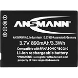 Ansmann Li-Ion Akku A-Pan BCG 10 E 3 7V Typ 890mAh Leistungsstarke Akkubatterie für Foto Digitalkameras…