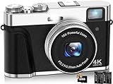 Digitalkamera, NEZINI 4K 48MP UHD Autofokus Fotokamera mit 32GB Karte, 16x Zoom Fotoapparat mit drehbarem…