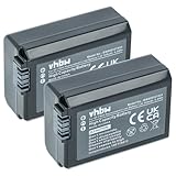 vhbw 2X Akku kompatibel mit Sony Alpha 6100, 6300, 6400, 6500 Kamera (950mAh, 7,2V, Li-Ion) mit Infochip