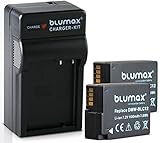 Blumax 2X Premium Akku 1100mAh + 1x Ladegerät ersetzt Panasonic Blumax Akku für Panasonic DMW-BLC12…