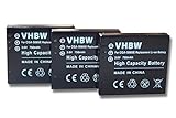 vhbw 3X Li-Ion Akku Set 750mAh (3.6V) kompatibel mit Kamera Leica D-Lux 2, D-Lux 3, C-Lux 1, FUJIFILM…