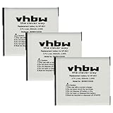 vhbw 3X Akku kompatibel mit Sony Cybershot DSC-TX7, DSC-W320, DSC-W330, DSC-TX9, DSC-TX55, DSC-W310…