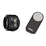 Nikon AF-S DX Nikkor 35mm 1:1,8G Objektiv (52mm Filtergewinde) & Amazon Basics IR-Fernauslöser für Nikon…