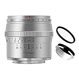 TTArtisan 50 mm F1.2 APS-C Manueller Fokus Große Blende Festfokus Objektiv Silber für Panasonic/Sigma/Leica…