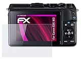 atFoliX Glasfolie kompatibel mit Canon EOS M3 Panzerfolie, 9H Hybrid-Glass FX Schutzpanzer Folie
