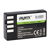 ayex D-Li109 Li-Ion Akku Passend für z.B. Pentax K-30, K-S2, K-S1, K-500, K-50, K-R GH5 - zu 100% kompatibel…