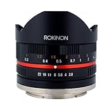 Rokinon 8 mm F2.8 UMC Fisheye II Objektiv, für Fuji X Mount Digitalkameras (RK8MBK28-FX), Schwarz
