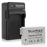 Blumax Kamera Akku für Canon LP-E8 und Blumax Ladegerät für Canon Kamera LP-E8 Akku inkl. Netzteil und…