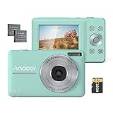 Andoer Digitalkamera mit SD-Karte, 32 GB, 2 Stück, wiederaufladbare Batterien, 1080p, 44 m, HD, 16-facher…