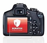 upscreen Schutzfolie für Canon EOS 2000D – Kristall-klar, Kratzschutz, Anti-Fingerprint
