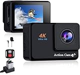 Action Cam 4k 16Mp WiFi Helmkamera 2,4G Fernbedienung Unterwasser 40m wasserdichte Kamera Externes Mikrofon…
