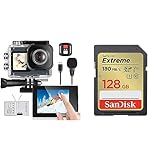 icefox Action Cam 4K Ultra HD 20MP Kamera Unterwasserkamera & SanDisk Extreme SDXC UHS-I Speicherkarte…