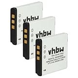 vhbw 3X Akku kompatibel mit Pentax Q-S1, Q7, Q, Q10 Kamera (650 mAh, 3,6 V, Li-Ion)