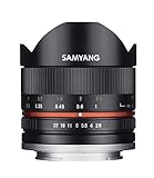 Samyang 8/2,8 Objektiv Fisheye II APS-C Canon M manueller Fokus Fotoobjektiv, Superweitwinkelobjektiv…