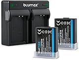 Blumax 2X Akku + Mini Doppelladegerät LC-E10e Netzteil Ladegerät für Canon LP-E10 1020mAh kompatibel…