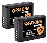PATONA V1 Protect LP-E12 Akkus (2X 850mAh) mit NTC-Sensor und V1 Gehäuse - KOMATIBEL mit Canon EOS 100D…