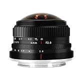 7 Artisans 4mm F2.8 Fisheye Ultra Wide Angle Lens APS-C Handbuch Focus Prime Lens Kompatible M4/3 Mount…