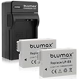 Blumax 2X Kamera Akku für Canon LP-E8 Ladegerät für Canon Kamera LP-E8 Akku inkl. Netzteil und Stecker…