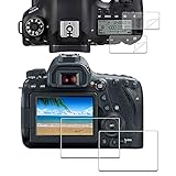 iDaPro Displayschutz Schutzfolie für Canon EOS 6D Mark II 6D2 + Oben PET Displayfolie 9H Härte Gehärtetes…