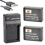 DSTE NP-85 Li-Ionen Batterie (2-Pack) und Micro USB Ladegerät Kompatibel für Fuji FinePix SL1000 SL240…