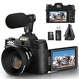 NBD Digitalkamera, 4K Digitale Vlogging-Kamera mit 180° faltbarem Bildschirm, WiFi, Makro- und Weitwinkelobjektiv,…