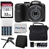 Kodak PIXPRO AZ255 Digitalkamera-Set (schwarz) + Point & Shoot Kameratasche + 32 GB SD-Speicherkarte…