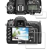 Displayschutz schutzfolie für Nikon D7100 D7200 + Top Glass Displayschutzfolie [2 + 2 Stück], iDaPro…