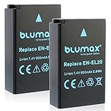 2X Blumax EN-EL20 Akku kompatibel mit Nikon DL 24-500 1 AW1 J1 J2 J3 S1 V3 COOLPIX A - Blackmagic Pocket…