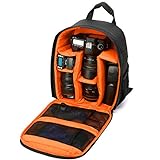 DRF Kamerarucksack für SLR Kamera und Zubehör Wasserdicht Fotorucksack #BG-250 (Orange)