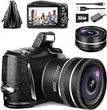 NBD LK Digitalkamera 4K 48MP Vlogging Kamera, Kamera für Fotografie mit Weitwinkel- und Makro-Objektiv,…
